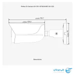 تصویر ابعاد دقیق دوربین مداربسته داهوا مدل HFW3449E-AS-LED