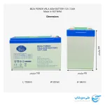 تصویر از ابعاد باتری 12 ولت 7.2 آمپر ایبیزا پاور ویتنام