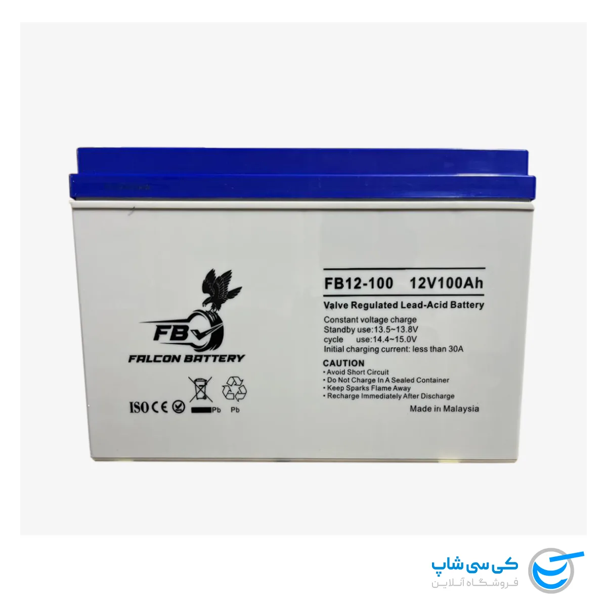 تصویر باتری 12 ولت 100 آمپر فالکون مالزی