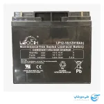 تصویر باتری 12 ولت 18 آمپر ups از نمای روبرو