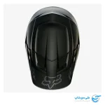 تصویر کلاه موتور کراس فاکس (FOX) مدل V1 طرح Solid رنگ مشکی مات نمای بالای کلاه کاسکت