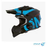 تصویر تصویر کلاه کاسکت موتور کراس اونیل سری 2 طرح ساده Slick رنگ آبی و مشکی