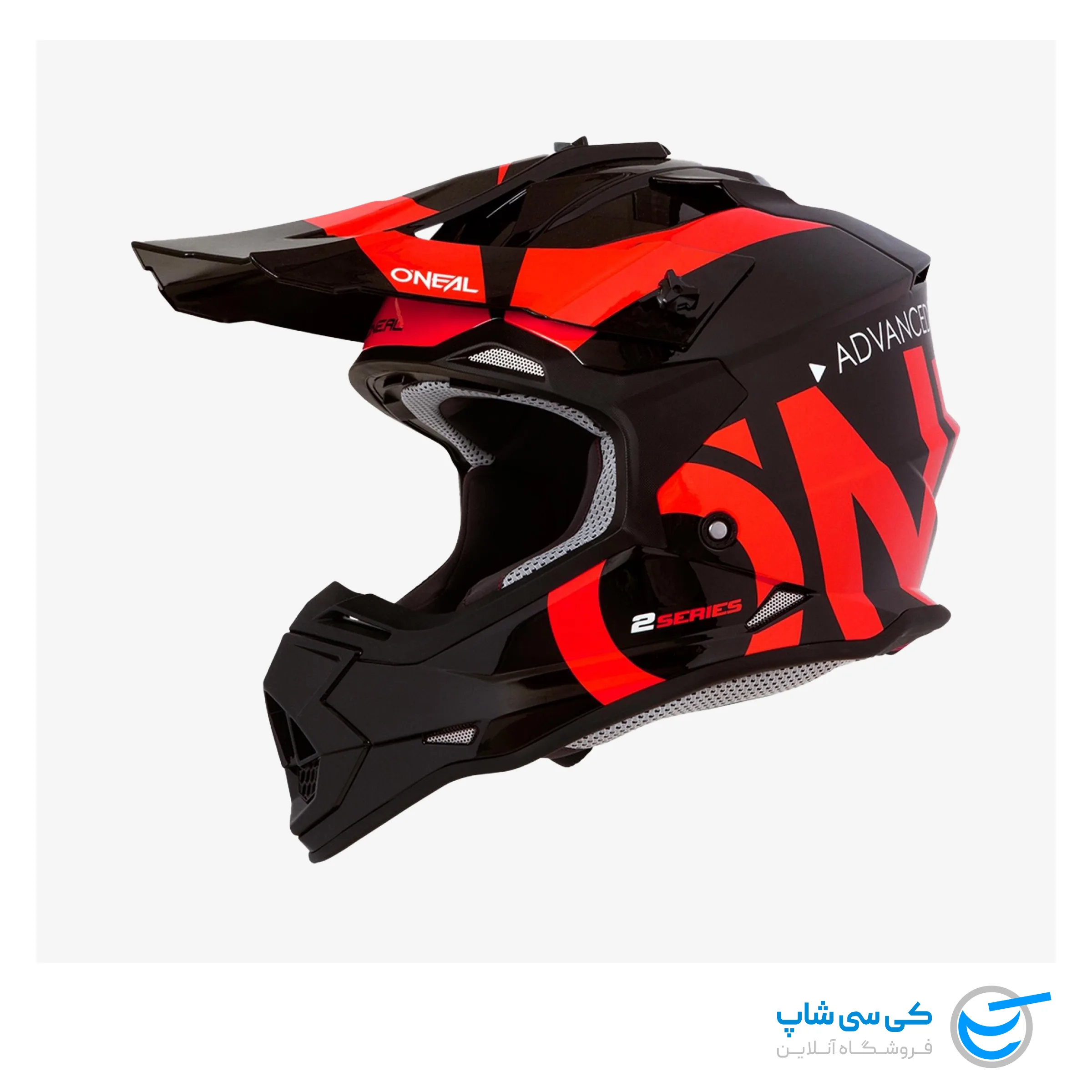 motocross-helmet-oneal-2series-slick-orange-black-flat-left-view تصویر کلاه کاسکت موتور کراس اونیل سری 2 طرح Slick رنگ نارنجی و مشکی