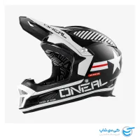 تصویر کلاه موتور کراس اونیل سری ۳ مدل فیوری طرح Afterburner رنگ مشکی سفید