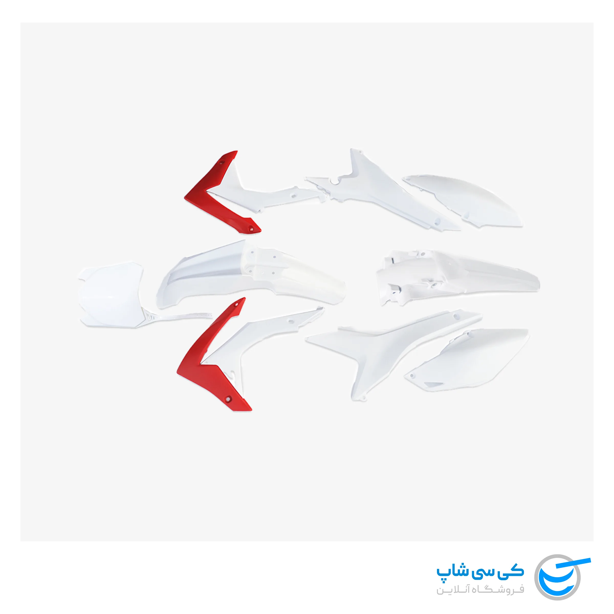 honda-mx-full-body-plastic-kit-hbk01 کیت کامل فلاپ موتور هوندا CRF رنگ سفید - Image 1